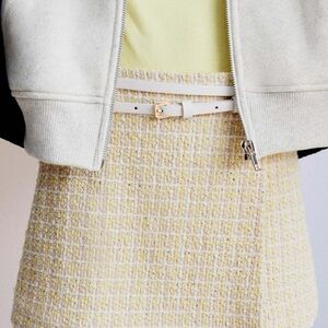 Zara Yellow Tweed Pencil Skirt
